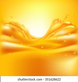 Juicy Background With Splashes Of Orange Juice