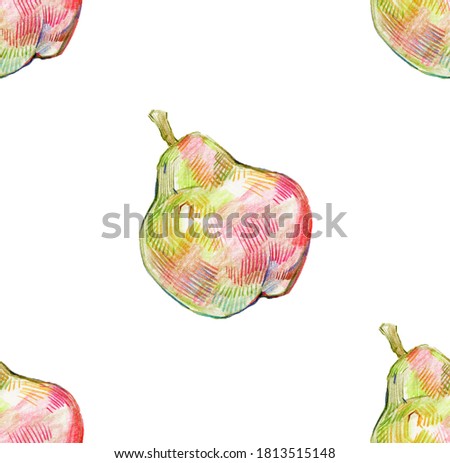 juicy red pears.  graphic pattern