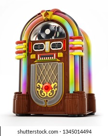 Jukebox Isolated On White Background. 3D Illustration.