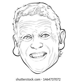 July 30, 2019 Caricature Of David William Moyes Is An Italian Former Professional Footballer, Football Manager Portrait Drawing Illustration.