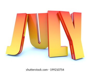 July - Calendar Month - 3D Hot Letters