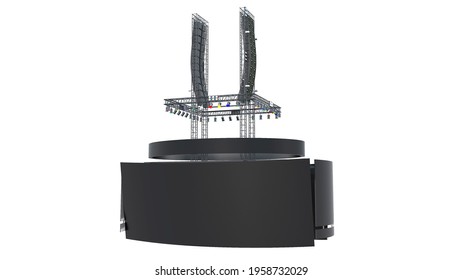 Jumbotron With Black Blank Screens Isolated On White Background.3d Rendering.