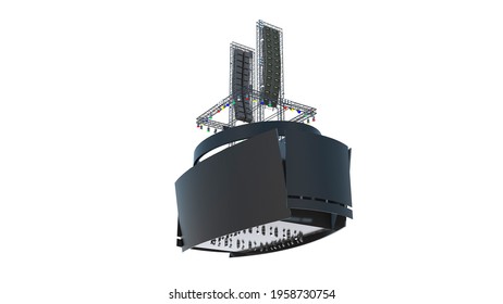 Jumbotron On White Background.3d Rendering.