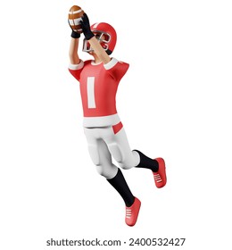 Jump catch ball American Football Player Character - Powered by Shutterstock