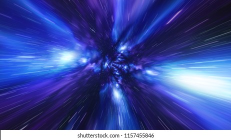 Jump In Time Vortex Tunnel Blue Galaxy Background