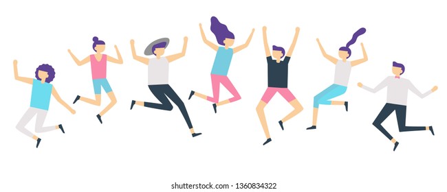 Group Male Female Characters Running Marathon Stock Vector (Royalty ...