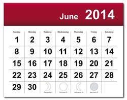 June 2014 Calendar. Vector Version Available In My Portfolio.