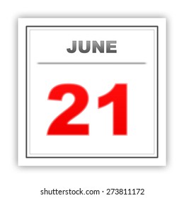 June 21. Day On The Calendar. 3d