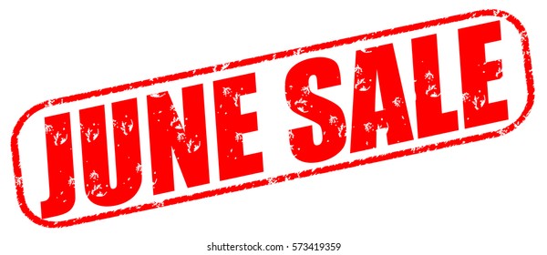 June Sale Red Stamp On White Background.