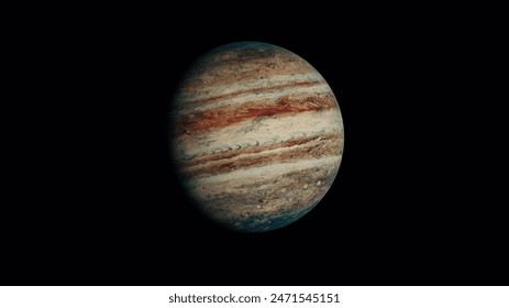 Jupiter gas giant largest planet eye of Jupiter vortex swirls exploration 3d illustration render digital rendering