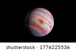 Jupiter is the largest planet in the solar system. Image elements furnished by NASA. 3d rendering illustration. Showing great red spot.