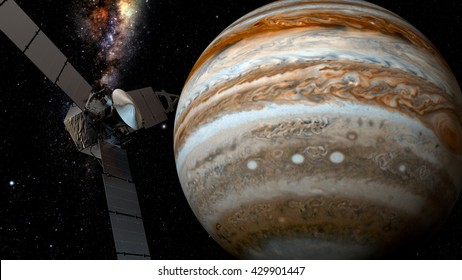 Jupiter And Satellite Juno, 3D Rendering
Juno Requires A Five-year Cruise To Jupiter, Arriving Around July 4, 2016.
Elements Of This Image Furnished By NASA