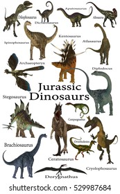 Jurassic Dinosaurs 3d Illustration This Collection Stock Illustration ...