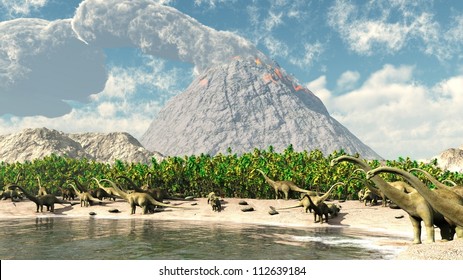 Jurassic park volcano