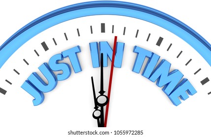 Just in Time Clock Punctuality Arrive Now Reliable 3d Illustration