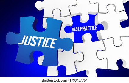 Justice For Malpractice Medical Lawsuit Attorney Case 3d Illustration