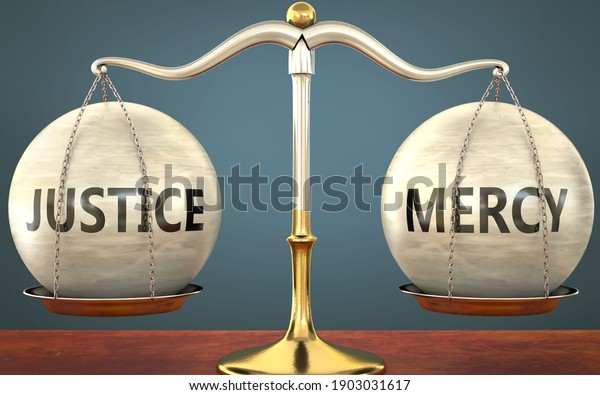 Justice Mercy Staying Balance Pictured Metal Stock Illustration 1903031617