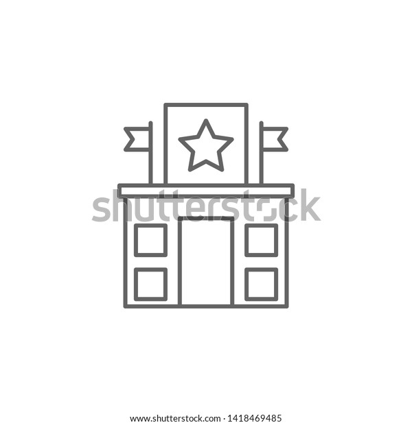 Justice police station outline icon. Elements of Law\
illustration line icon. Signs, symbols can be used for web, logo,\
mobile app, UI,\
UX