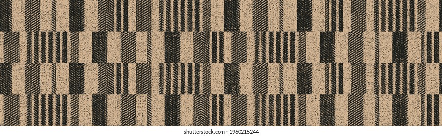 Jute and linen texture pattern in pastel natural tones in checkered vertical and horizontal stripes designed for home textile printing, fashionable prints  or weaving seamless pattern