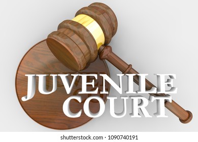 Juvenile Court Judge Gavel Justice System 3d Render Illustration