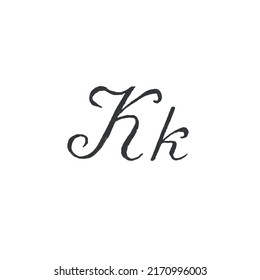 K Handwritten Calligraphy Letter Isolated On Stock Illustration ...