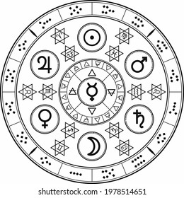 Kabbalah mystical numerology geometric illustration