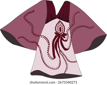 Kaftan design with embelishments and thread work