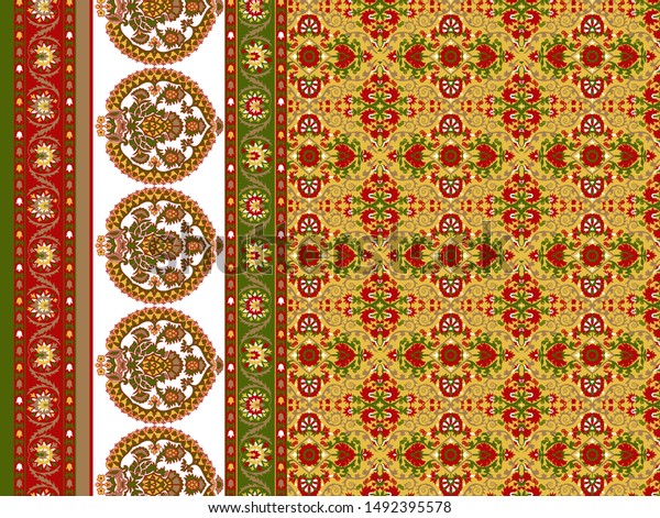 Kalamkari Pattern Design Illustration Artwork Textile Stock ...