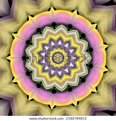 Kaleidoscope mandala pattern circle lower line neon mirror redering geometry background effect abstract texture muelti color spiral, circle marble