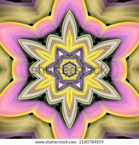 Kaleidoscope mandala pattern circle lower line neon mirror redering geometry background effect abstract texture muelti color spiral, circle marble
