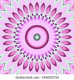 Kaleidoscope Portrait With A Pink And White Flower Design