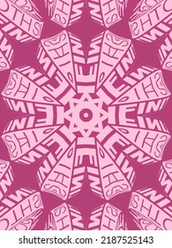 Kaleidoscopic abstract pattern in the shape of flower. Flat graphics style. Modern template. Abstract background. 3d rendering digital illustration