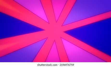 A Kaleidoscopic Background Of Orange Rays, Vaporwave Glowing Lighting. Colors: Pink, Violet, Fuchsia And Blue.
