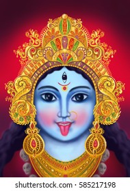 Kali.  Hindu Goddess. Portrait Kali