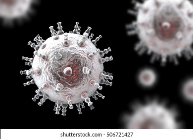 Kaposi's Sarcoma Virus. 3D Illustration Of A Herpes Virus Type 8 Which Causes Kaposi's Sarcoma In HIV-infected Patients