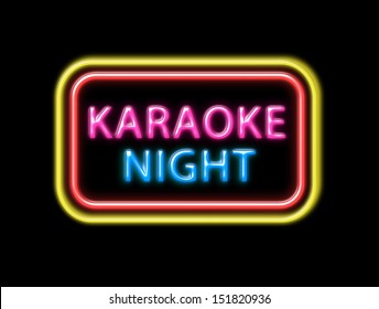 Karaoke Night Colorful Neon