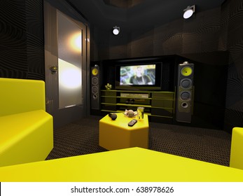 Karaoke Room .3d Illustration