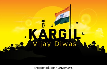 Kargil Vijay Diwas Concept India People Stock Illustration 2012399075 ...