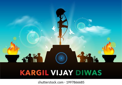 kargil vijay diwas. People remembring victory, martyrs day of indian army soldiers