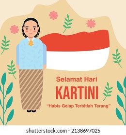 Kartini Day, R A Kartini Is A Hero Of Women And Human Rights In Indonesia. Banner Template Design Background Illustration.