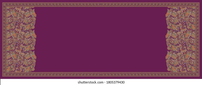 Kashmir Shawl Traditional Silk Design Pattern Background