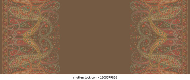 Kashmir Shawl Traditional Silk Design Pattern Background