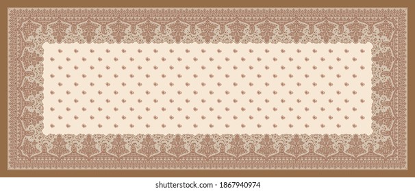 Kashmir Shawl Traditional Silk Design Pattern Background