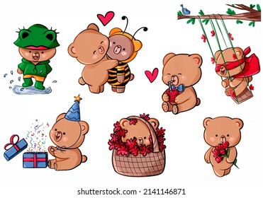 Kawaii Bear Clipart Cute And Funny