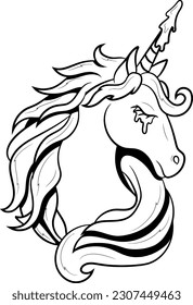 kawaii cute unicorn coloring page for kids