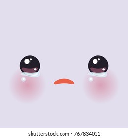 Kawaii Funny Muzzle Pink Cheeks Big Stock Illustration 767834011