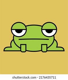 Kawaii Style Cartoon Frog, Funny Icon