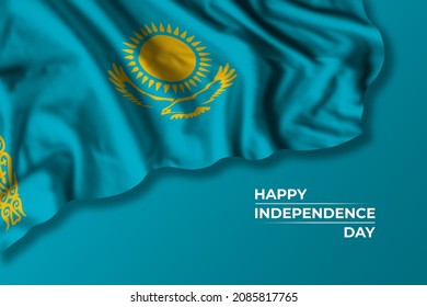 Kazakhstan Independence Day Greetings Card Flag Stock Illustration ...