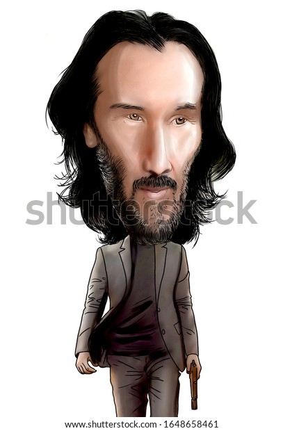 Keanu Reeves Actor John Wick Stock Illustration 1648658461
