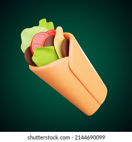 Kebab Food Minimal Icon On Isolated Background 3d Rendering